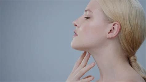 Stunning Profile Of Beautiful Nude Blond Stock Video Pond5