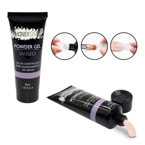 Polygel Powder Gel De Unhas Honey Girl Led Uv Nude Ml Submarino