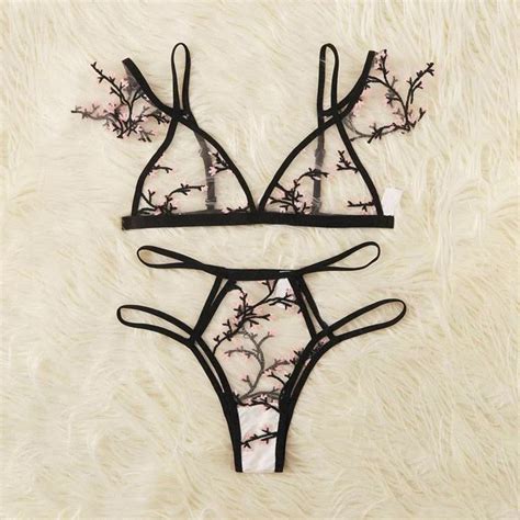 Floral Lace Lingerie Piece Set Sexy Underwear Women Bra And Panties Sets Bra Lingeries Erotic