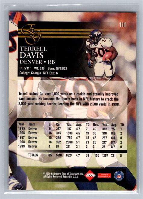 2000 Collector S Edge EG 111 Terrell Davis EBay