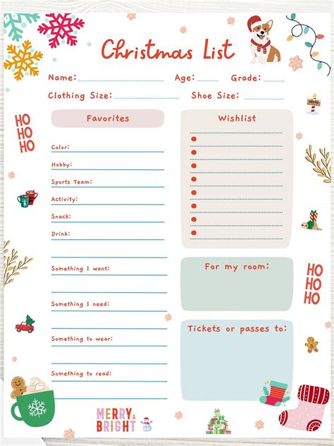 Christmas Wish List For Kids Printable | Gerald Printable