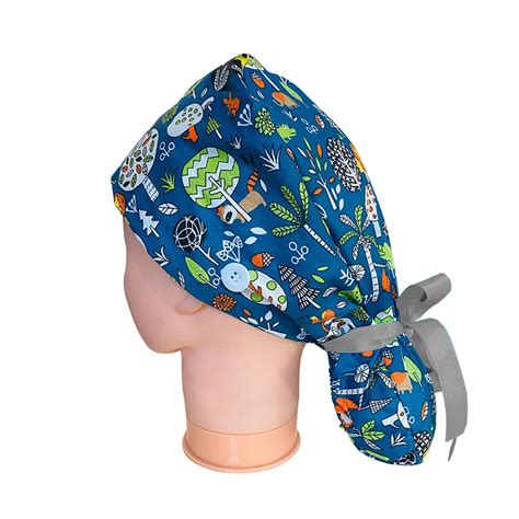 Gorro quirúrgico de algodón con estampado para médico gorro quirúrgico