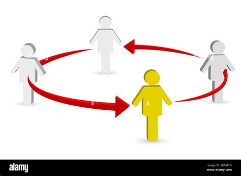 Illustration Of Networking With Peoples And Arrow On White Background