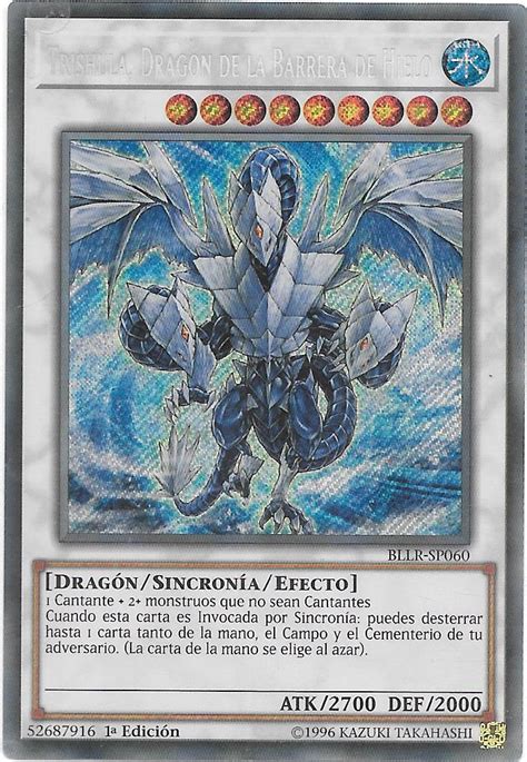 Trishula Dragon De La Barrera De Hielo Bllr En060 Yugioh Secret Rare Sp060 1st Ebay