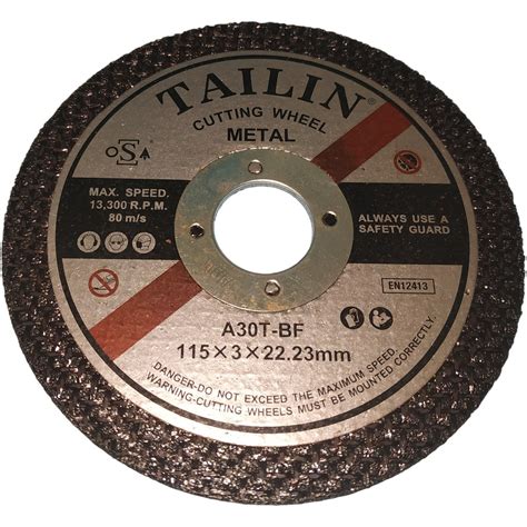 TAILIN CUTTING DISC 4 1 2 115MM X 3 0MM X 22 23MM FOR METAL