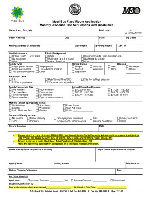 Fillable Online Meoinc Maui Bus Fixed Route Application Monthly