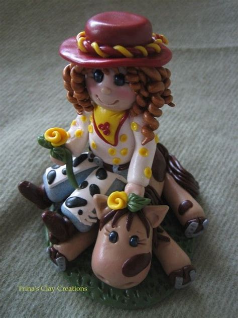 Polymer Clay Cowgirl With Horse By Trinasclaycreations On Etsy