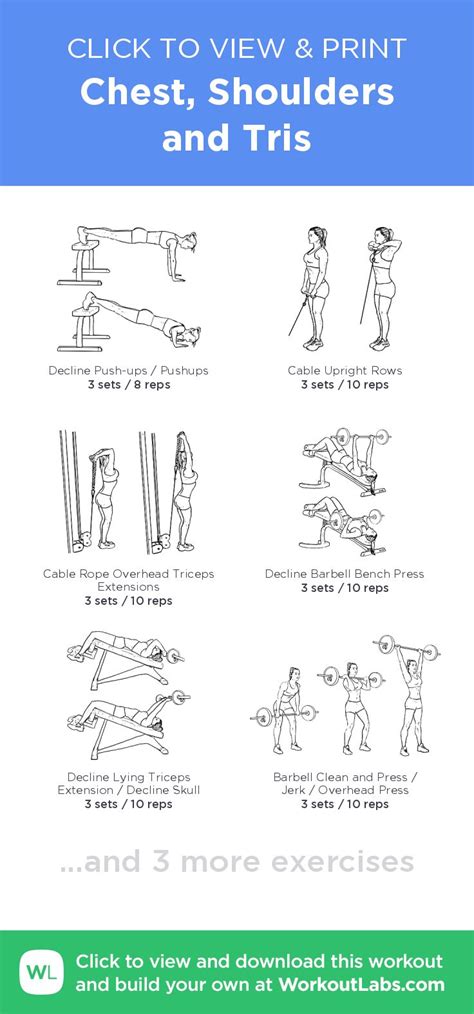 Chest Shoulders And Tris Click To View And Print This Illustrated