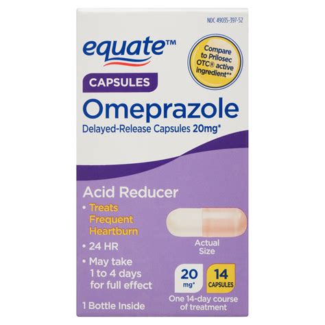 Equate Omeprazole Delayed Release Acid Reducer Capsules Mg Count