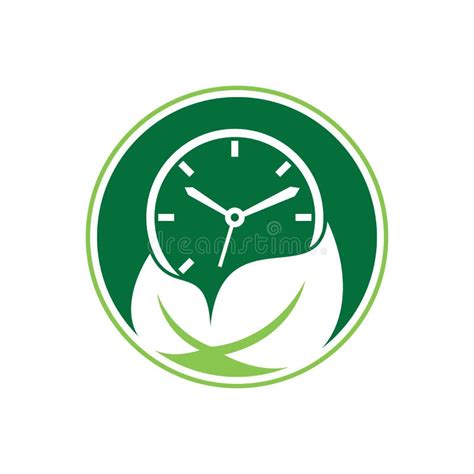 Nature Time Vector Logo Design Template Stock Vector Illustration Of