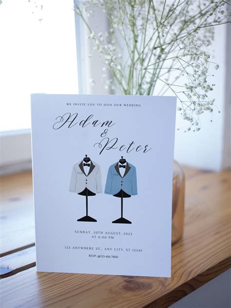 Invitación de boda gay Invitación gay imprimible Invitación de boda Lgbt Invitación de