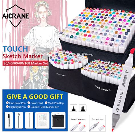 Aicrane Touchfive Official Original Colors Twin Tip Pen