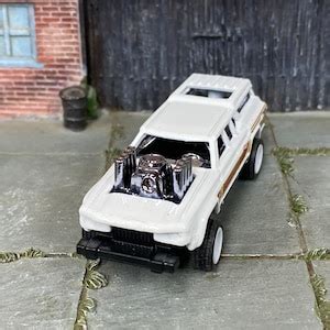 Custom Hot Wheels Cruise Bruiser White And Gold White Race Wheels Rubber Tires Etsy