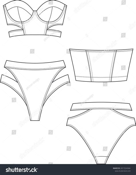 Editable Bikini Vector Woman Changeable Colour Stock Vector Royalty Free Shutterstock