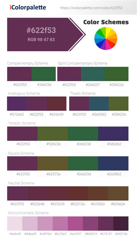 Pantone 19-2524 Tpx Dark Purple Color | Hex color Code #622F53 information | Hsl | Rgb | Pantone