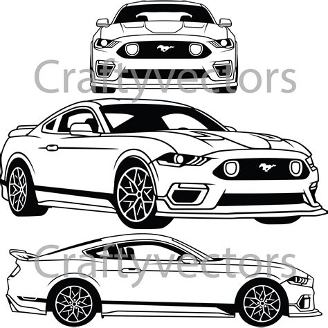 Ford Mustang 2021 Mach 1 Vector Svg Cut File Etsy