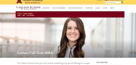 university  minnesota carlson school  management full time mba
