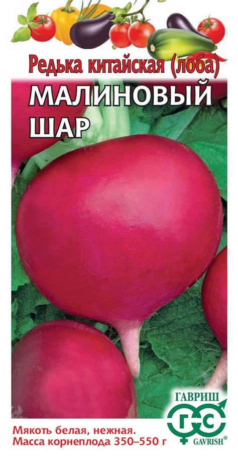 Семена Редька китайская (дайкон, лоба) Малиновый шар, 2,0г, Гавриш ...