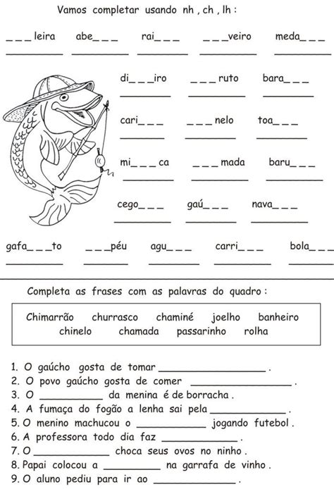 28 Atividades com CH, LH e NH para Imprimir - Online Cursos Gratuitos ...