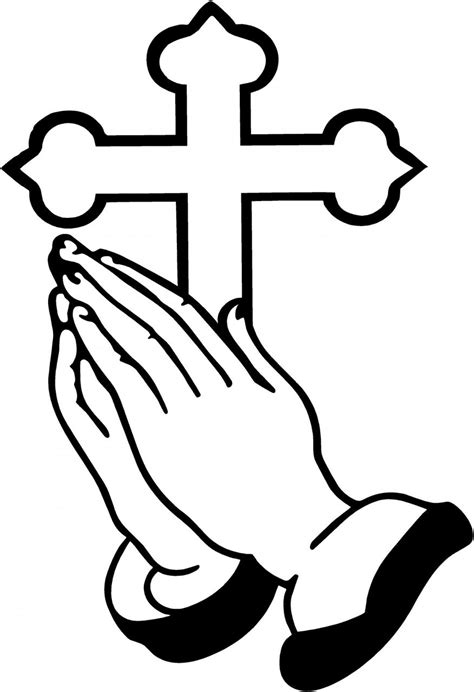 Black And White Praying Hands - Cliparts.co