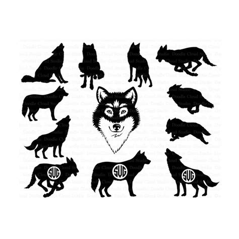 Wolf Svg Wolf Monogram Svg Wolf Head Svg Files For Silhoue Inspire Uplift