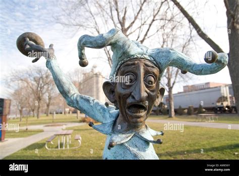 Minnesota Usa The Old Train Station Or Depot In Red Wing A Sculpture Of