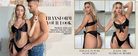 RSLOVE Women Sexy Lingerie Set Satin Bow Tie Piece Bra And Panty Sets Amazon