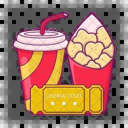 Popcorn and soda Icon - Download in Sticker Style