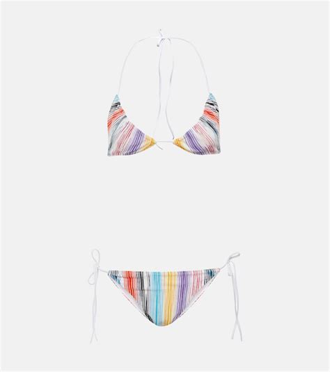 Buy Missoni Zig Zag Knit Triangle Bikini Multicoloured At Off Editorialist