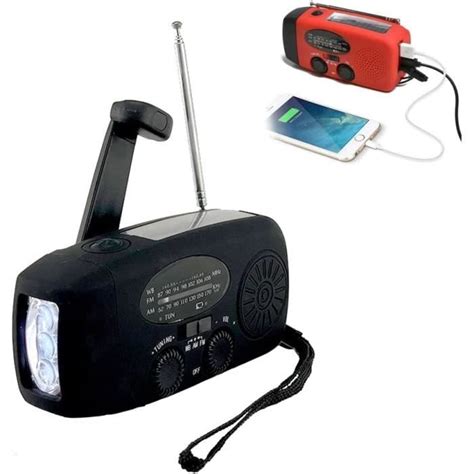 Radio Solaire Manivelle Portable Am Fm Avec Lampe De Poche Led