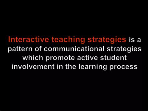 Interactive Teaching Strategies Ppt