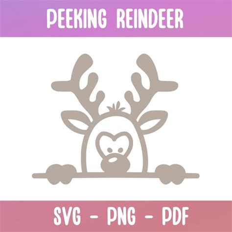 Peeking Reindeer Etsy