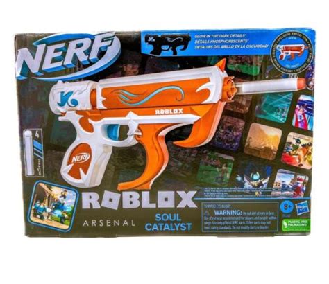 Nerf Roblox Arsenal Soul Catalyst Glow In The Dark Dart Blaster Gun