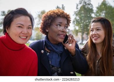 Three Mature Women Together Park Friendship Stock Photo Shutterstock