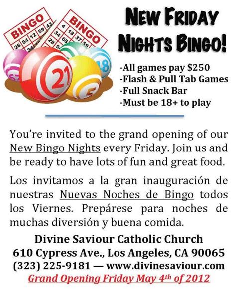 Friday Night Bingo Highland Park Ca Patch