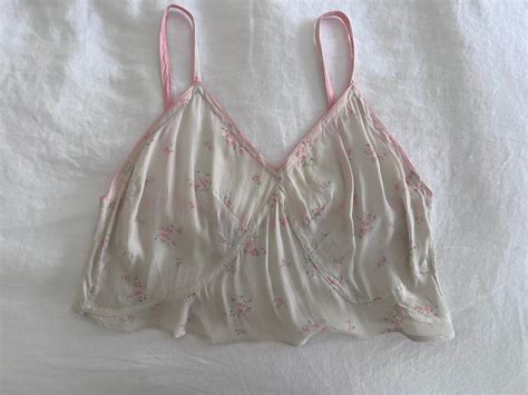 Vintage 1940s Re Worked Floral Cami TOP Cropped Lingerie Etsy