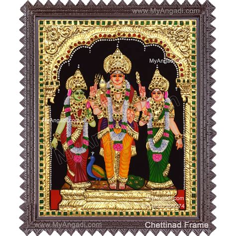 Murugan Valli Deivanai Tanjore Painting Buy Murugan Valli Deivanai