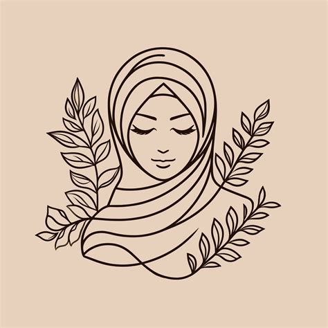 Ai Generated Vector Women Hijab Beauty Muslimah Fashion Flat Design