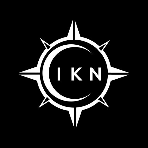 IKN abstract technology circle setting logo design on black background ...