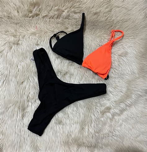 Black Neon Orange Bikini On Carousell