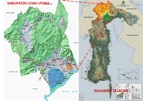 Gambar 1 Peta Kabupaten Luwu Utara Di Provinsi Sulawesi Selatan