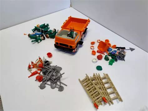 Playmobil Lot Geobra Camion Vintage Chantier Ancien Jouet Figurine