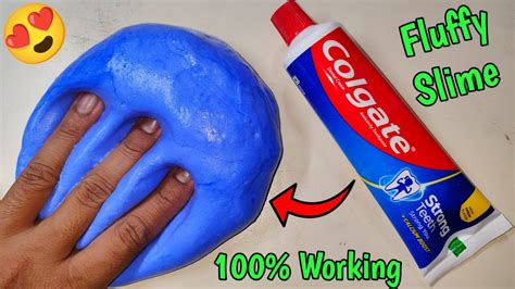 DIY Fluffy Colgate Toothpaste Slime ASMR L How To Make Fluffy Slime