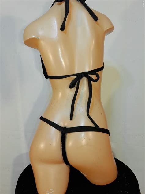 Exotic Dancer Stripper Medium Black Velvet 2 Pc Bikini Dance Outfit Dancewear EBay