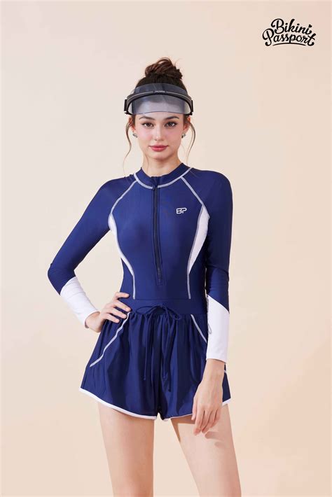 B B I N Bikini Passport Ki U Hai M Nh Short Li N Th N D I Tay Xanh Tr Ng Bs Nv