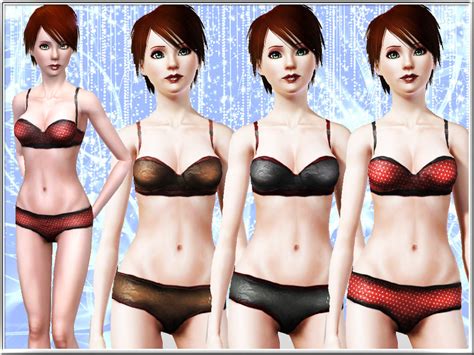 The Sims Resource Bare Essentials Lingerie Set For Teens And Adults
