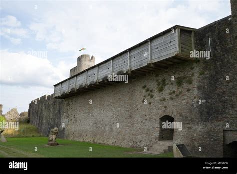 Caerphilly Castle Hoarding Exterior Stock Photo Alamy