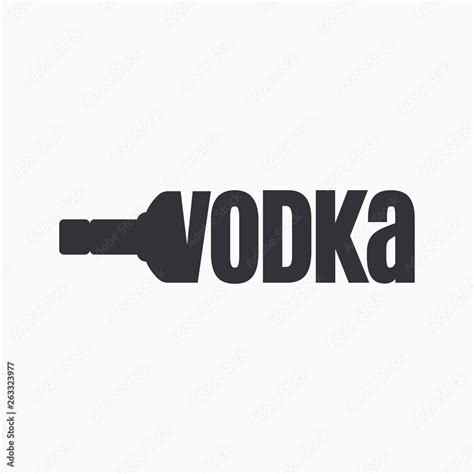 Vodka bottle logo. Lettering sign of vodka Stock Vector | Adobe Stock