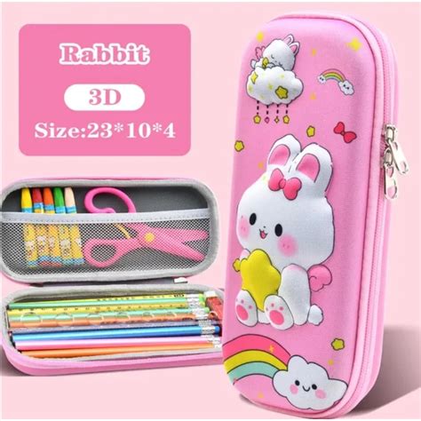 New Kotak Pensil 3d Rabbit Star Kotak Pensil 3d Lucu Model Rabbit