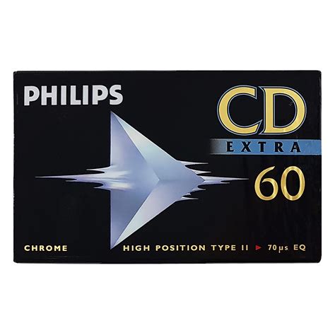 philips cd extra  chrome blank audio cassette tapes retro style media